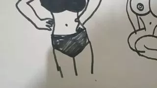 Hot model drawings video