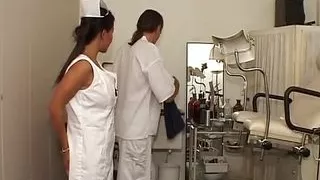 A stunning German nurse fucks her patient with doctor