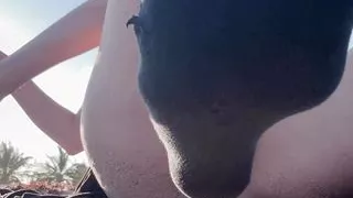 Italian Big Tits Milf At the Beach in Miami flashing her juicy wet pussy Foot Fetish outdoor Public sexy Milf