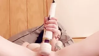 Butt Plug and Wand Masturbation