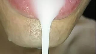 Cum in my mouth, play with your cum, and swallow it, close-up, naughty gay, tongue, sloopy