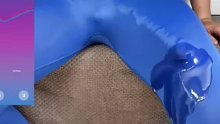 Huge cock hands free cumshot in tight leggings