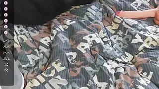 Closed Sheet Full Nylon Encasement Big Balls Ring And Oiled Cock