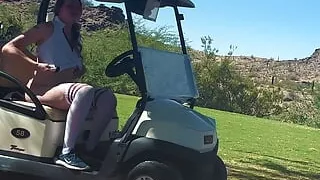 TS Kapri cums while golfing