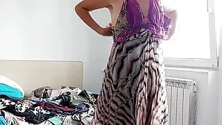 Hairy milf tries on clothes naked. I spy on a sexy hairy pussy big tits big ass.