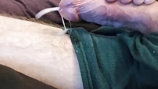 Intensity of moans and strong male orgasms from sexy daddy.