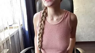 Indian roommate fucks me hard in missionary then pull my hair while