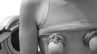 Submissive slut task: Tied Tits Gym Aerobics