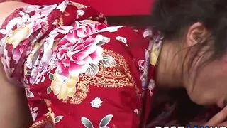 Uncensored XXX JAV of Chiharu in a kimono blows their minds! Hardcore fingering, creampie, three way - exceptional