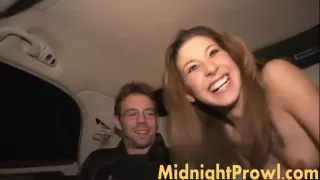 Lisa Marie - Two Brunette Car Ride Showing Tits In Fishnet Clothes 6 Min