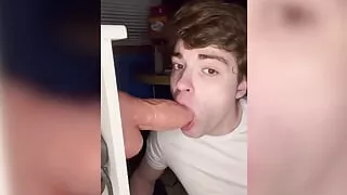 Sloppy Blowjob of My Massive Dildo!