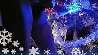 lighting of christmas tree in my cock and cum