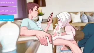 Stepmom gives blowjob to stepson hard dick