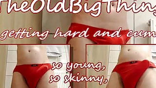 So young, so skinny, so horny - I get a stiff cock and squirt without hands