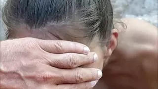 Risky Blowjob with Sloppy Teen Model - POV Backstage Blowjob