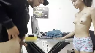 I'm Doing My College Papers A Little Stressed And I'm Relaxing My Stepsister