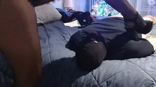 Secretary in pantyhose and heels teases her boss with erotic games and facesitting