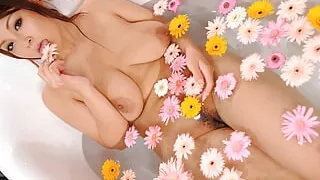 Hot Titjob and Wet Sex Fucking Big Tits Japanese MILF in Bathroom