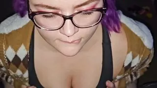 Fun over Christmas he came so much down my throat and between my big tits