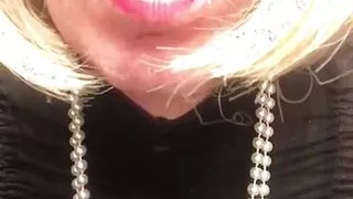 Hot blonde Tgirl Jerks & Tastes Her Cumshot