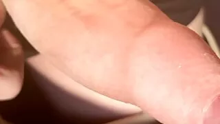 Thick uncut cock masturbation