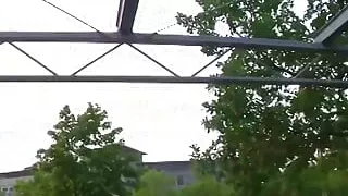 Chubby Blonde Whore Riding a Hard Dick Outdoors