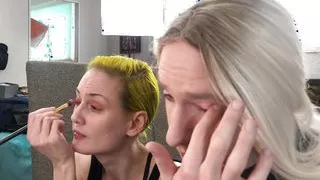 Male to Female Makeover - Foundation and Eye Shadow