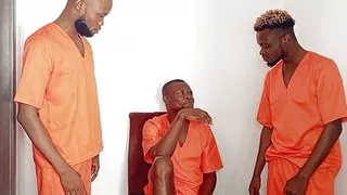 Milf ebony cell warder fucked 3  inmate that was about to escape