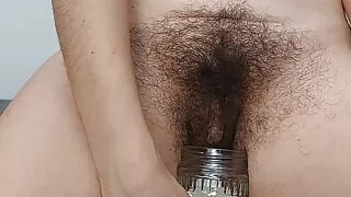 Amateur wife trying on clothes. Hairy pussy, sexy brunette, big ass, sexy clothes, panties, socks, shorts, tights