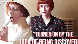 Ersties - Cute Redhead Enne Puts a Finger Inside Her Pussy While Masturbating