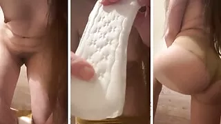 GRWM ASMR Changing panty liner in panties close-up, putting on nylon tights, dirty talk in Russian