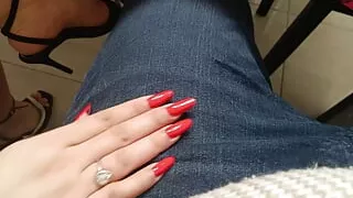 Touched each other in the Restaurant