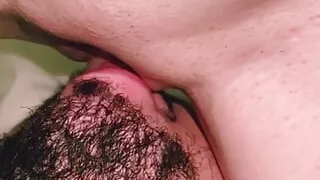 My Slave eats my ass and pussy and I have orgasm in his mouth !!