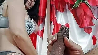 A beautiful woman is addicted to BBC.