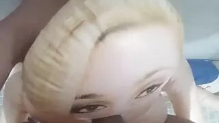 My inflatable doll sucks me in the bathroom very delicious