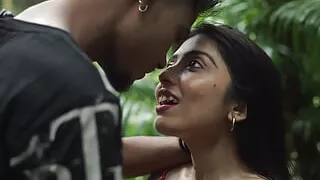18yrs Indian unmarried couple find a room in Jungle! Hindi Sex