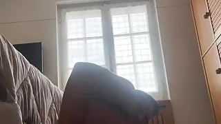 Spanking with cum on the floor