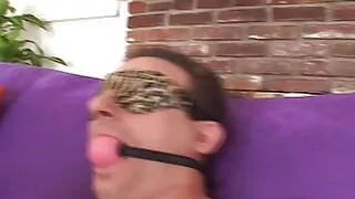 Tattooed blonde screams while getting hard DP from two men