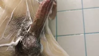 beautiful cock massage in the shower