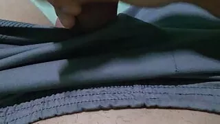 Big cumshot, young man cumming a lot while masturbating his big thick cock very hard horny