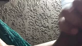 Hot Latino jerks off his long thick cock at his friend's house