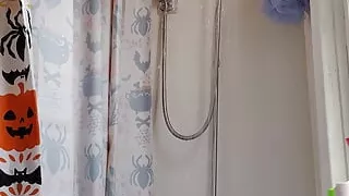 Stud jerks his cock in shower MUST WATCH !!!