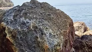 Jerking and Cumming Naked on a Non Nude Beach