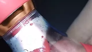 Wet horny MIILF's pussy with red toy