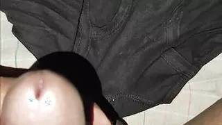 Horney black my cock handjob and cum out