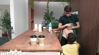 TWINKPOP - Sam Ledger Cums As He Rides Barista Joey Mills Before Joey Pulls Out And Shoots His Cream