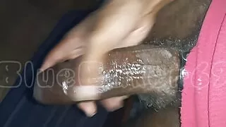 Jerkin' Huge Uncut Cockring Dick
