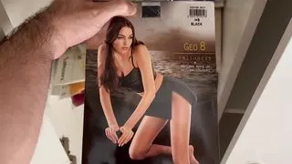 Savor Serenity: Footjob Delight on Black Pantyhose