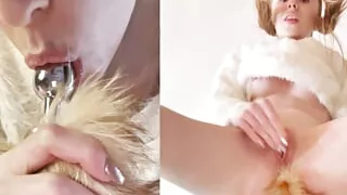 Masturbation with a Butt Plug in the Ass Close UP Led Me to Squirt