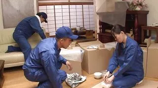 Japanese woman Nozomi Koizumi sucks her colleague's cock uncensored.